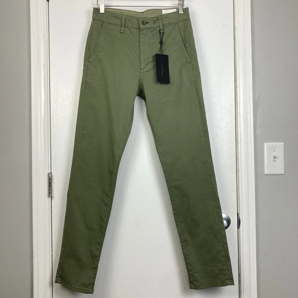 Rag & Bone New York Pale Army Fit 2 Stretch Twill Chino Mens Pants 28 Slim NEW